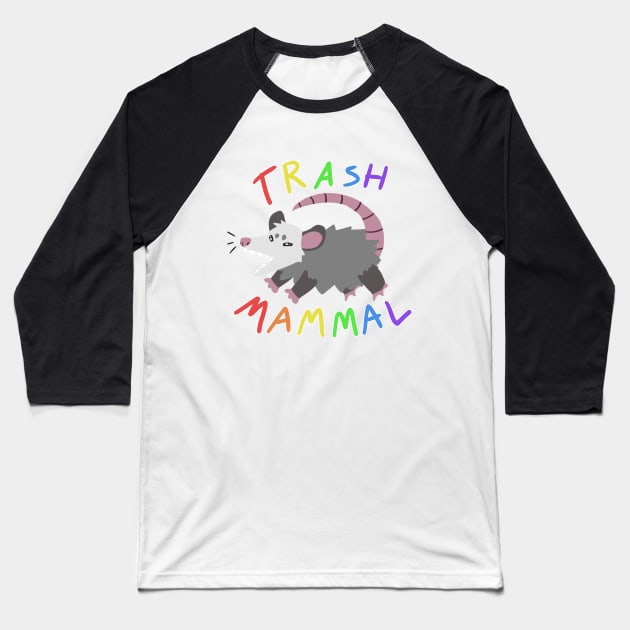 Trash Mammal Baseball T-Shirt by chimaerok